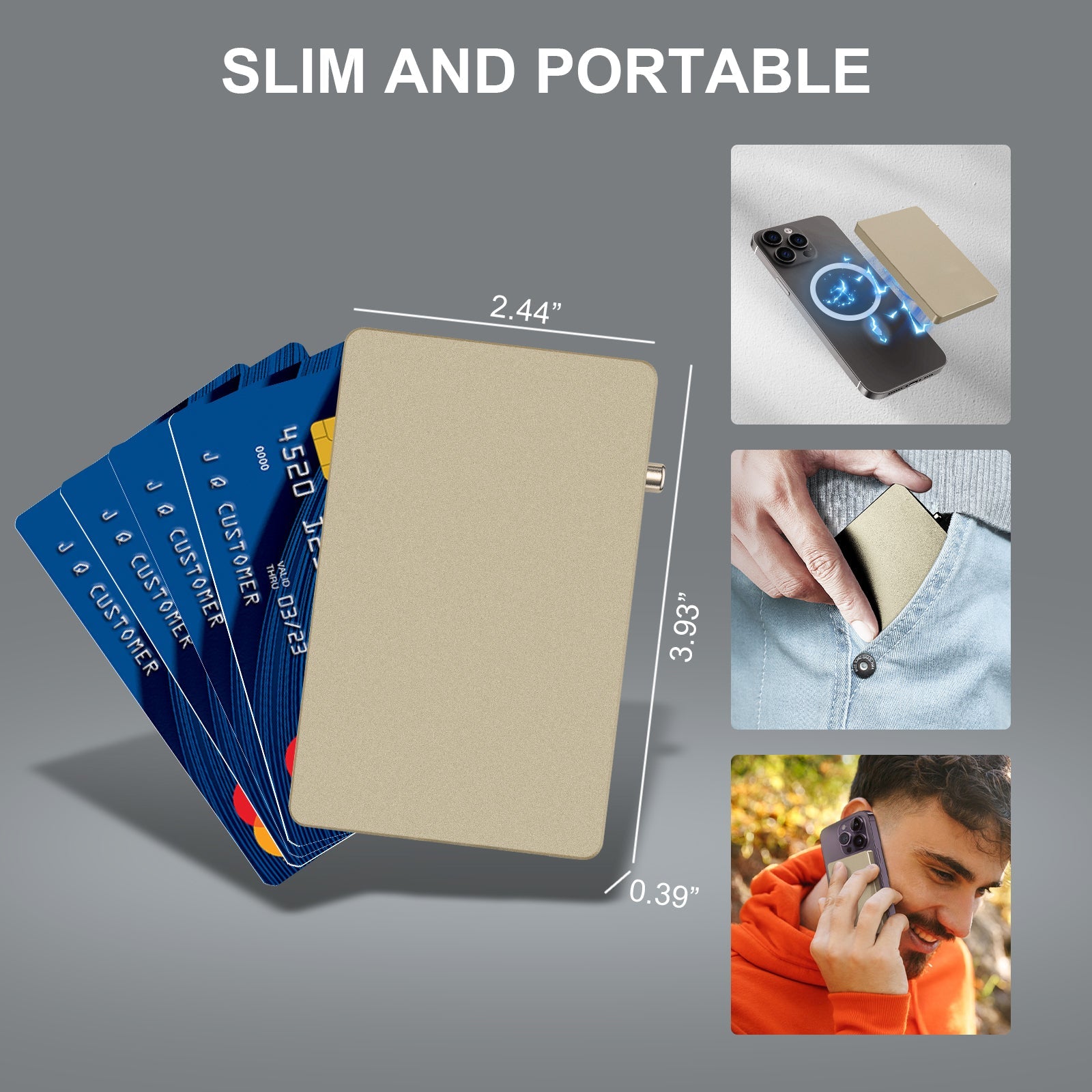 TOYFID All-Aluminum Pop Up Slide RFID Slim Basic Card Personalized Wallet for Men