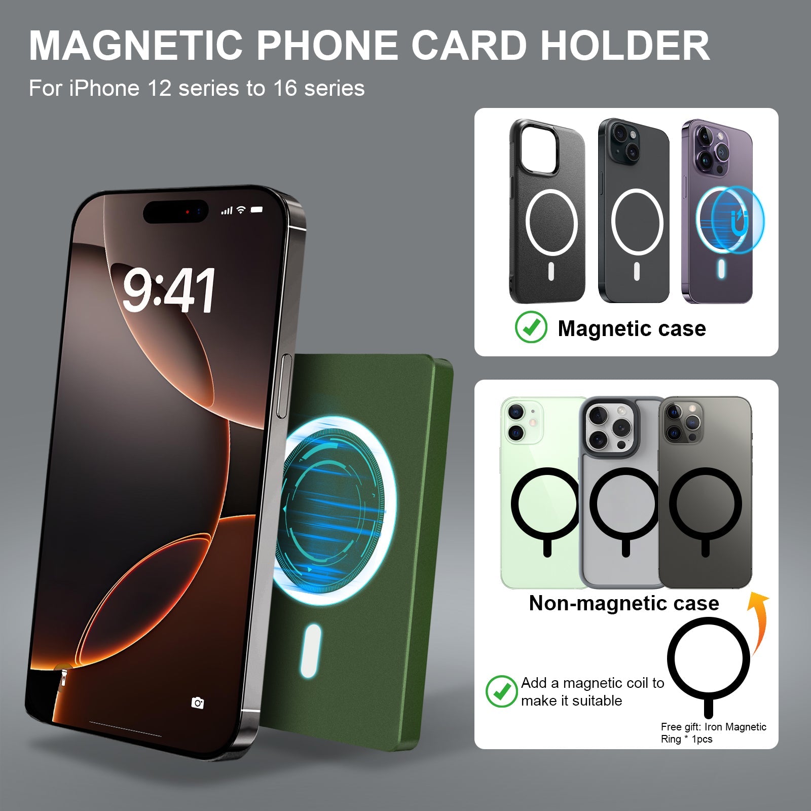 Minimalist Pop-up Wallet with Money Clip, All Aluminum Slide RFID Slim Card Holder