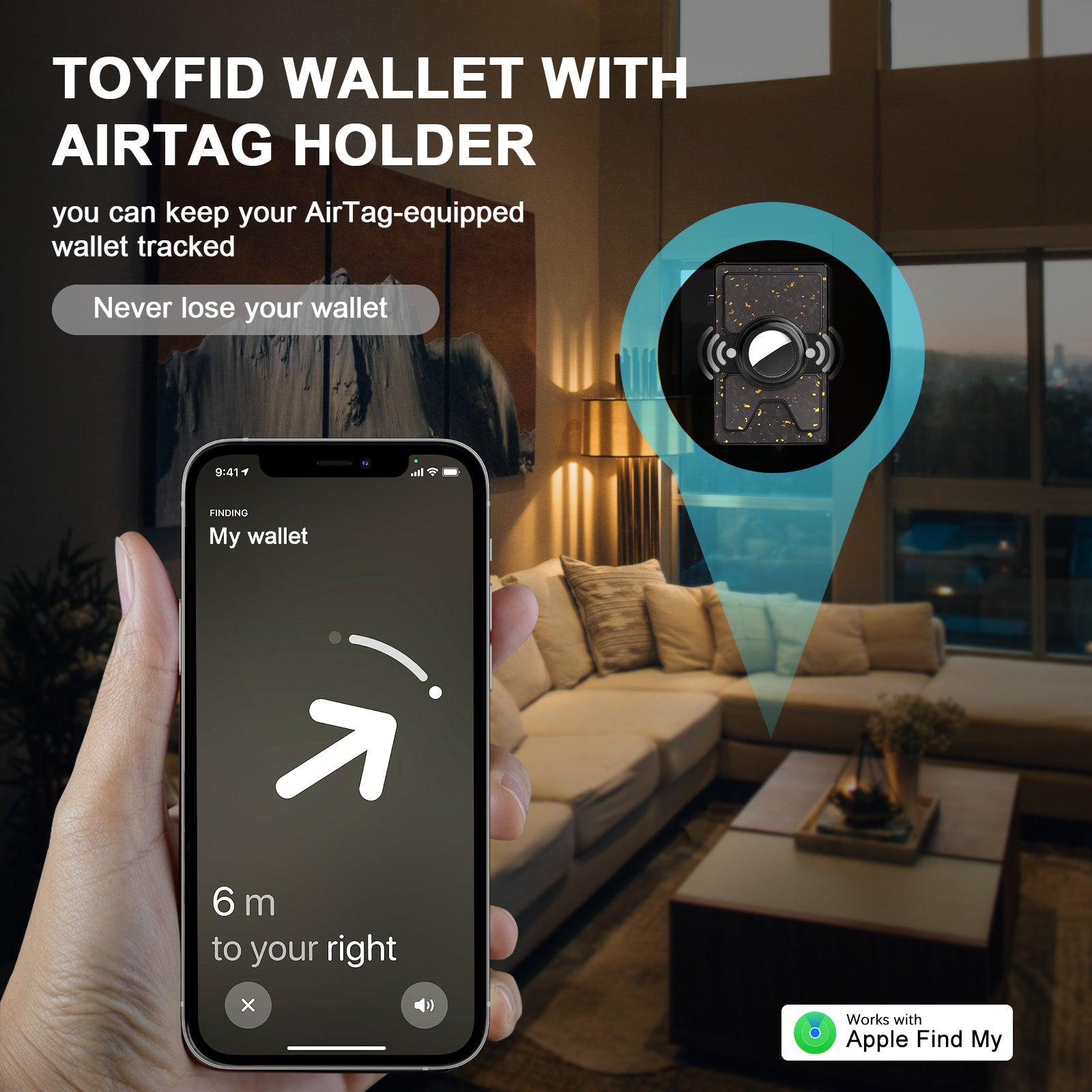 TOYFID Best Men's Forged Carbon Fiber Wallet with Airtag Holder & Expansion Board