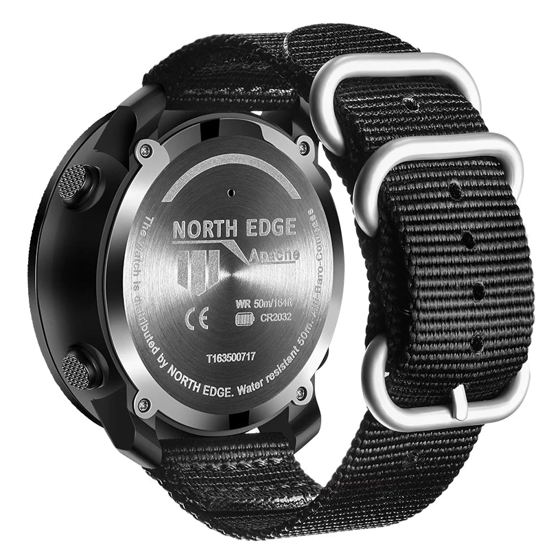 NORTH EDGE Men's sports Digital watch Hours Running Swimming Military Army watches Altimeter Barometer Compass waterproof 50m