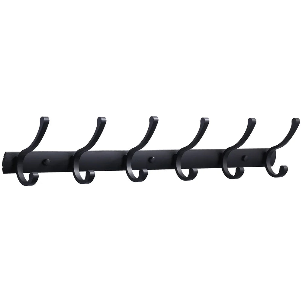 Home Storage Hooks Wall Hooks & Coat Racks Wall Mounted, Metal Black Coat Hanger Wall Mount Towel Hooks for Bathrooms