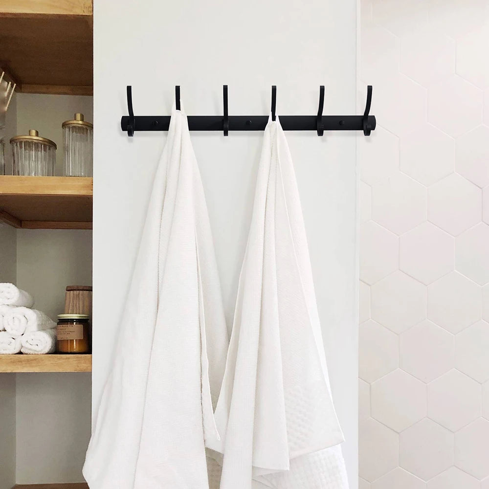 Home Storage Hooks Wall Hooks & Coat Racks Wall Mounted, Metal Black Coat Hanger Wall Mount Towel Hooks for Bathrooms