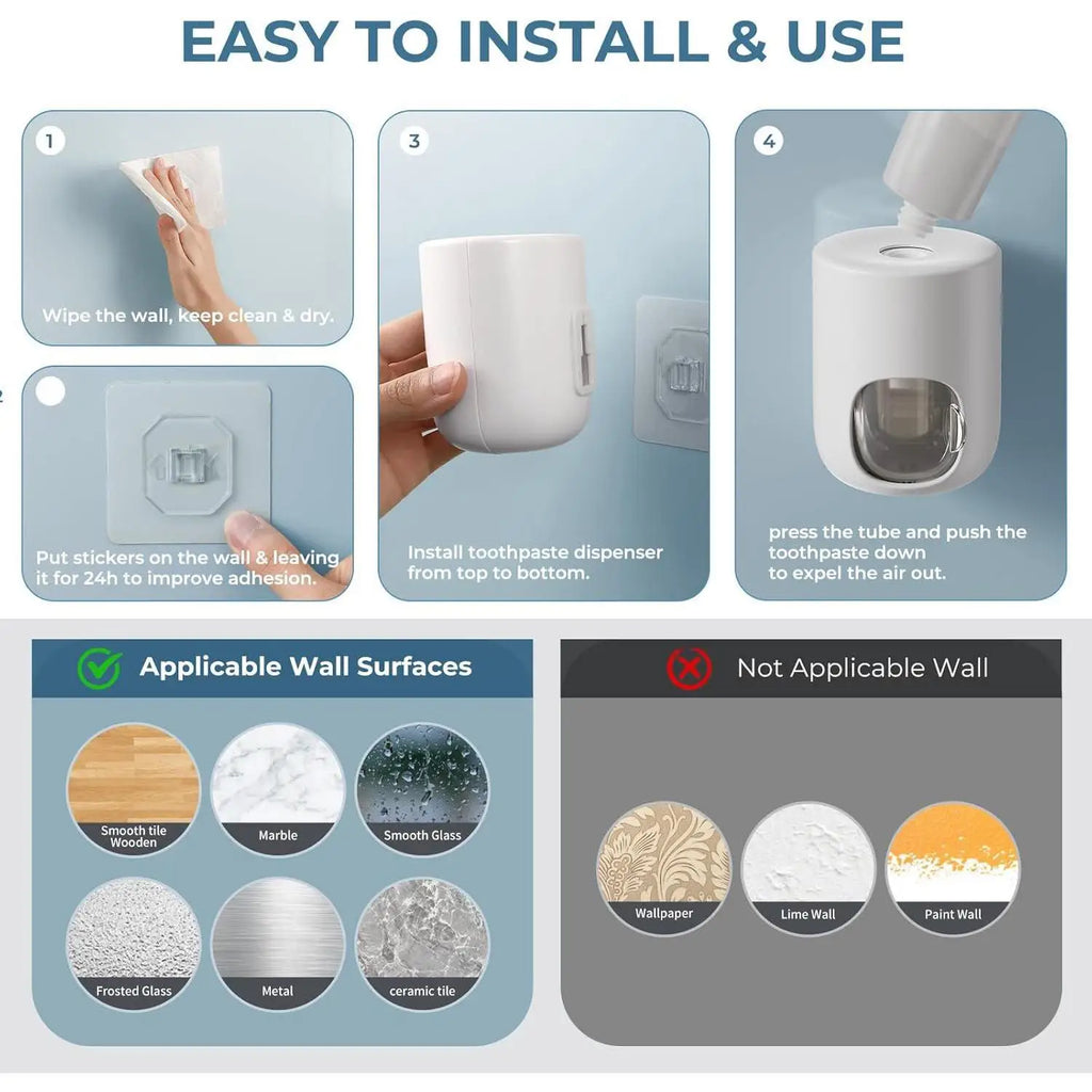 Automatic Wall-Mounted Toothpaste/Liquid Soap Dispenser for Bathroom and Dormitory Use Made in China