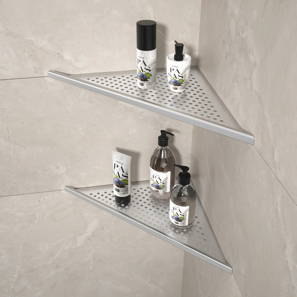 NEODRAIN 10 Inch Modern Design Stainless Steel Corner Rack US Stock for Bathroom with Square Cutout