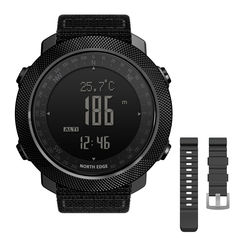 NORTH EDGE Men's sports Digital watch Hours Running Swimming Military Army watches Altimeter Barometer Compass waterproof 50m