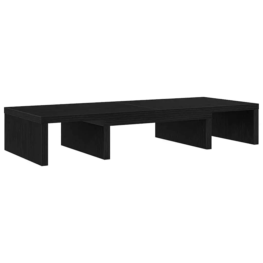 W2B VidaXL 23.6x9.4x4.1'' Black Oak Engineered Wood Monitor Stand Adjustable with 90 Degree Tilt Angle New in Stock