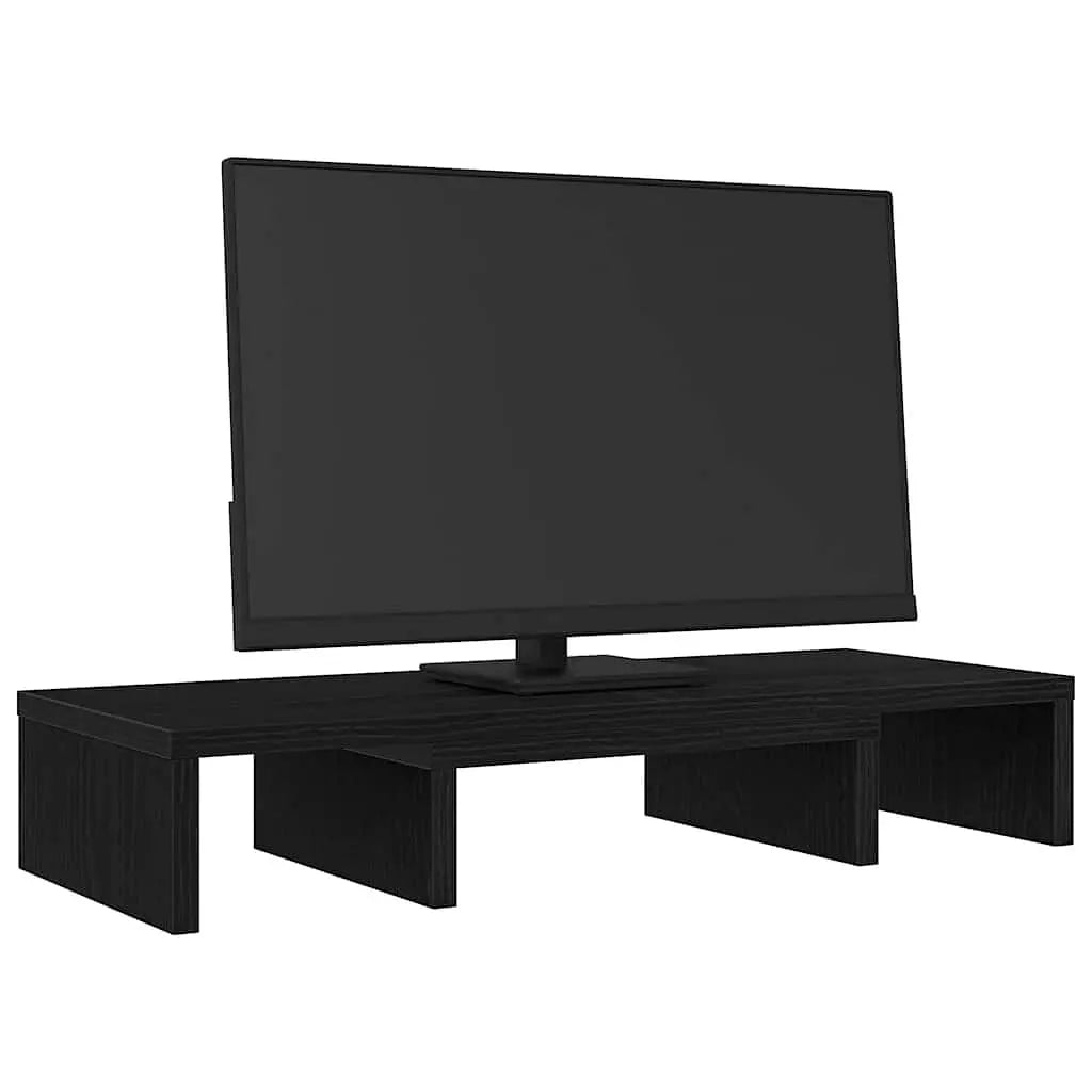 W2B VidaXL 23.6x9.4x4.1'' Black Oak Engineered Wood Monitor Stand Adjustable with 90 Degree Tilt Angle New in Stock
