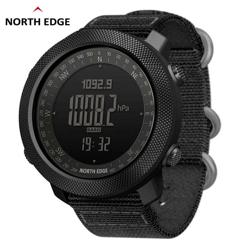 NORTH EDGE Men's sports Digital watch Hours Running Swimming Military Army watches Altimeter Barometer Compass waterproof 50m
