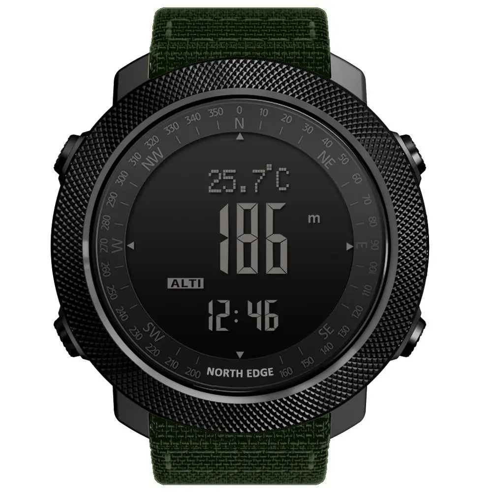 NORTH EDGE Men's sports Digital watch Hours Running Swimming Military Army watches Altimeter Barometer Compass waterproof 50m