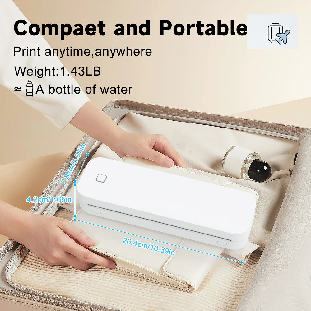 Mini Portable A4 Wireless Photo Printer Works with Mobile Phone No Ink Required Mobile Phone Accessory in Stock