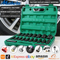 20-Piece 8-32mm Electric Wrench Set, High Carbon Steel Hex Sockets for Drill/Pneumatic Tools, Black Finish