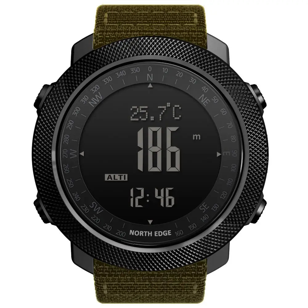 NORTH EDGE Men's sports Digital watch Hours Running Swimming Military Army watches Altimeter Barometer Compass waterproof 50m
