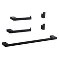 Matte Black Bathroom Accessories Set 5 Pieces, Wall Mounted Screw-In 24" Towel Bar Set Toilet Paper Holder Rack Towel Hooks