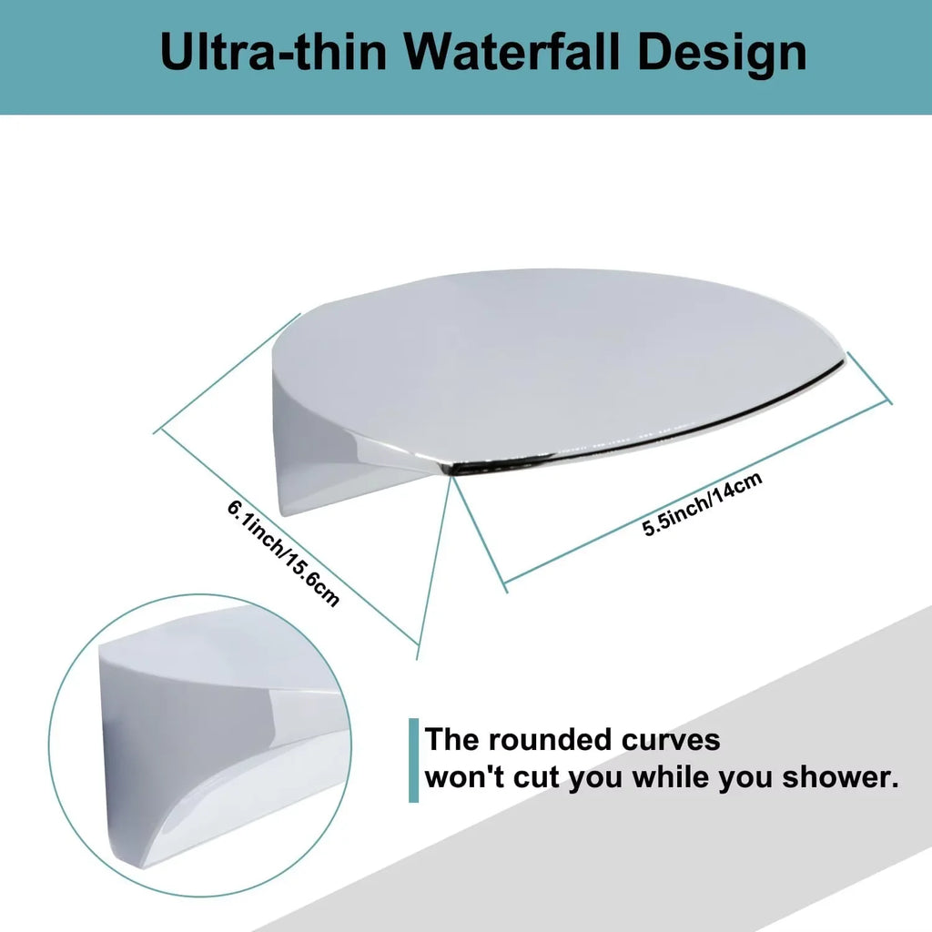Contemporary Dual Handle Chrome Waterfall Bath Faucet Brass Spout Soft Spray Pattern Wall Mount for Bathtub Use Polished Brushed
