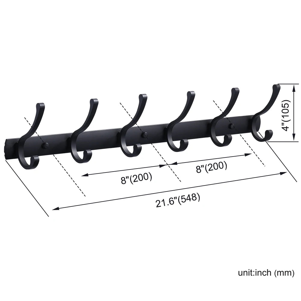 Home Storage Hooks Wall Hooks & Coat Racks Wall Mounted, Metal Black Coat Hanger Wall Mount Towel Hooks for Bathrooms