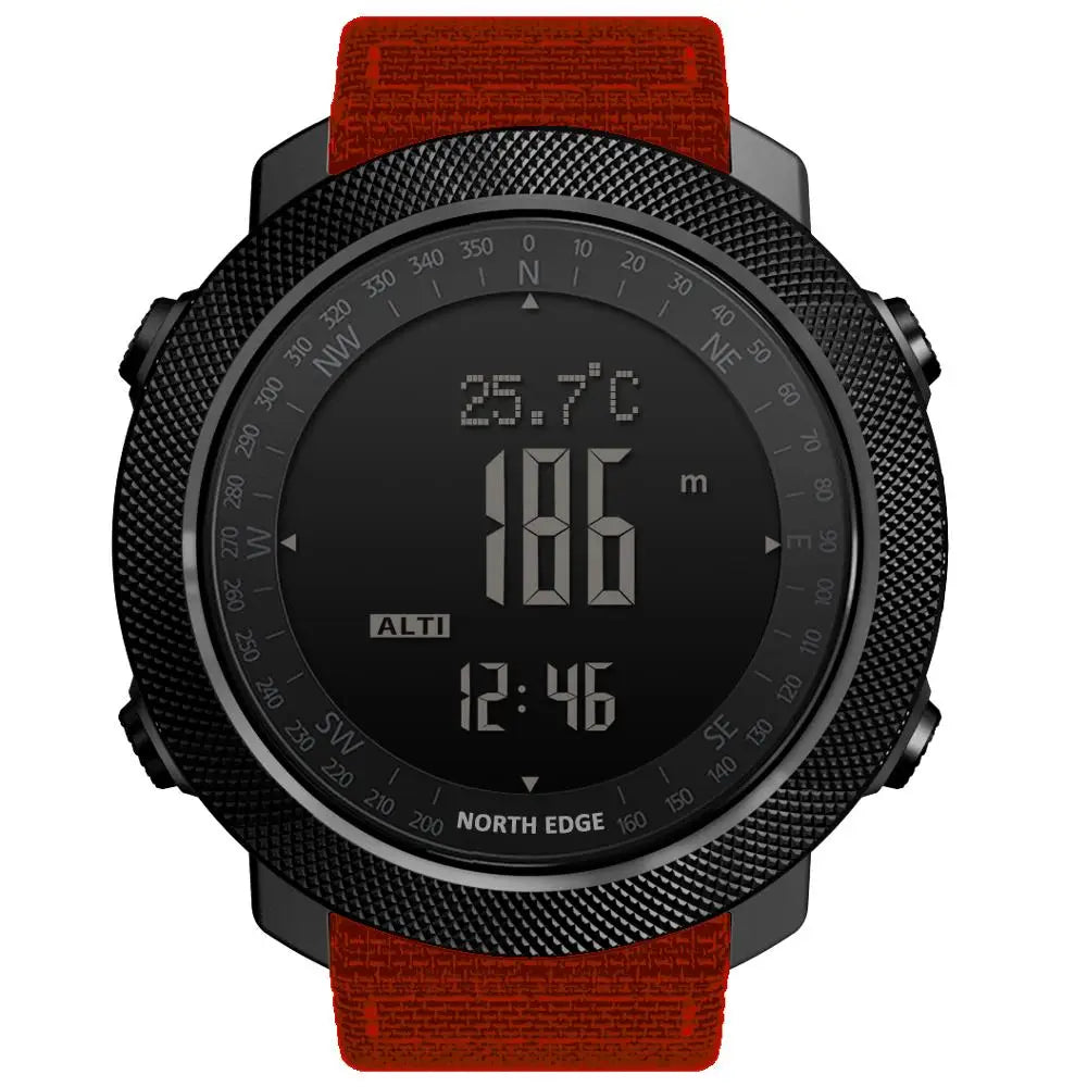 NORTH EDGE Men's sports Digital watch Hours Running Swimming Military Army watches Altimeter Barometer Compass waterproof 50m