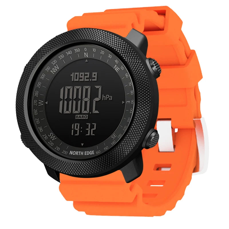 NORTH EDGE Men's sports Digital watch Hours Running Swimming Military Army watches Altimeter Barometer Compass waterproof 50m