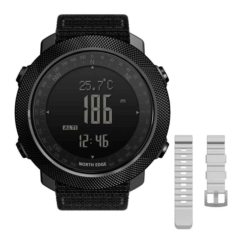 NORTH EDGE Men's sports Digital watch Hours Running Swimming Military Army watches Altimeter Barometer Compass waterproof 50m