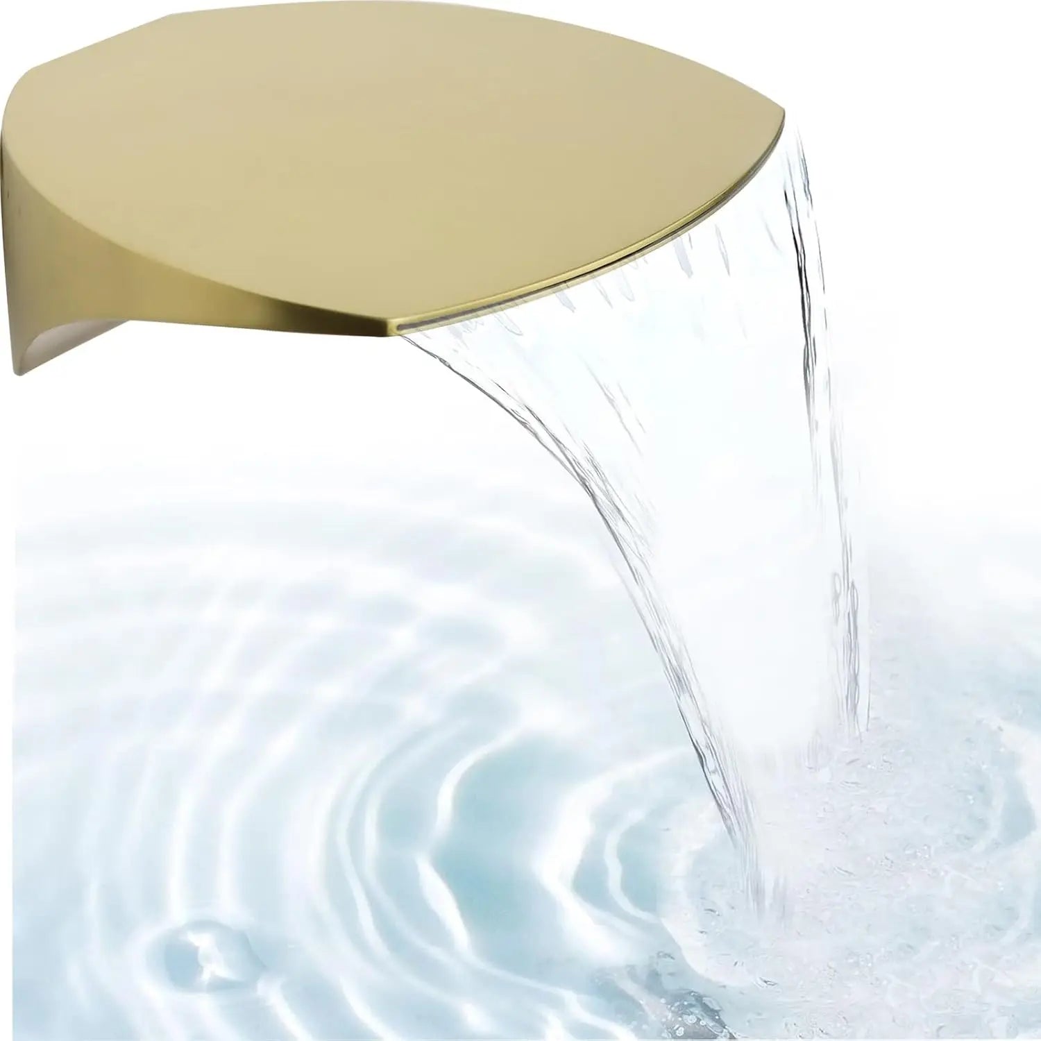 Contemporary Dual Handle Chrome Waterfall Bath Faucet Brass Spout Soft Spray Pattern Wall Mount for Bathtub Use Polished Brushed