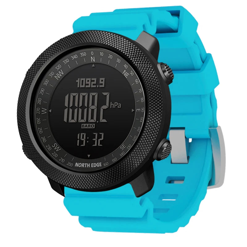 NORTH EDGE Men's sports Digital watch Hours Running Swimming Military Army watches Altimeter Barometer Compass waterproof 50m