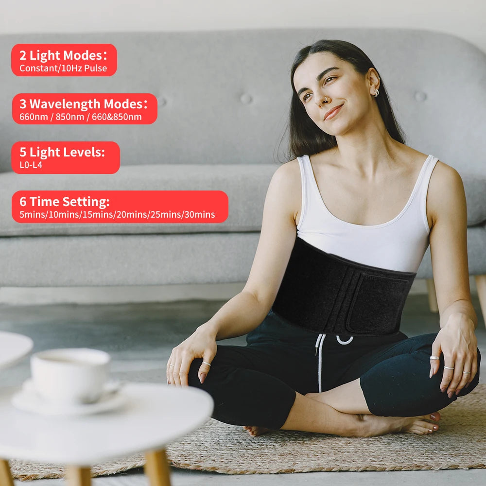 Home Portable Light Therapy Belt 105 LED Auto-Timing Universal Body Fit