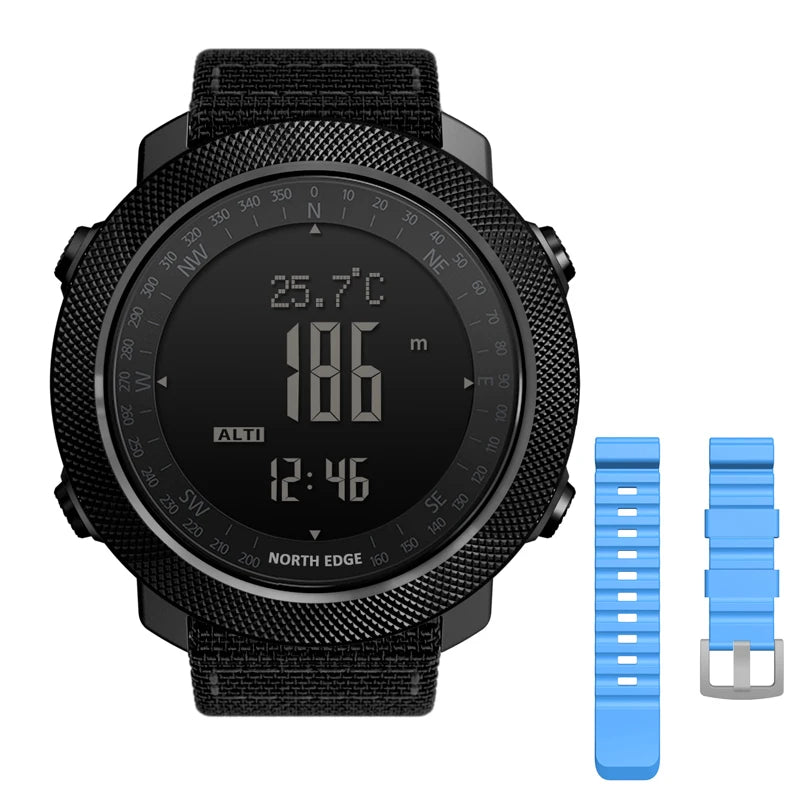 NORTH EDGE Men's sports Digital watch Hours Running Swimming Military Army watches Altimeter Barometer Compass waterproof 50m