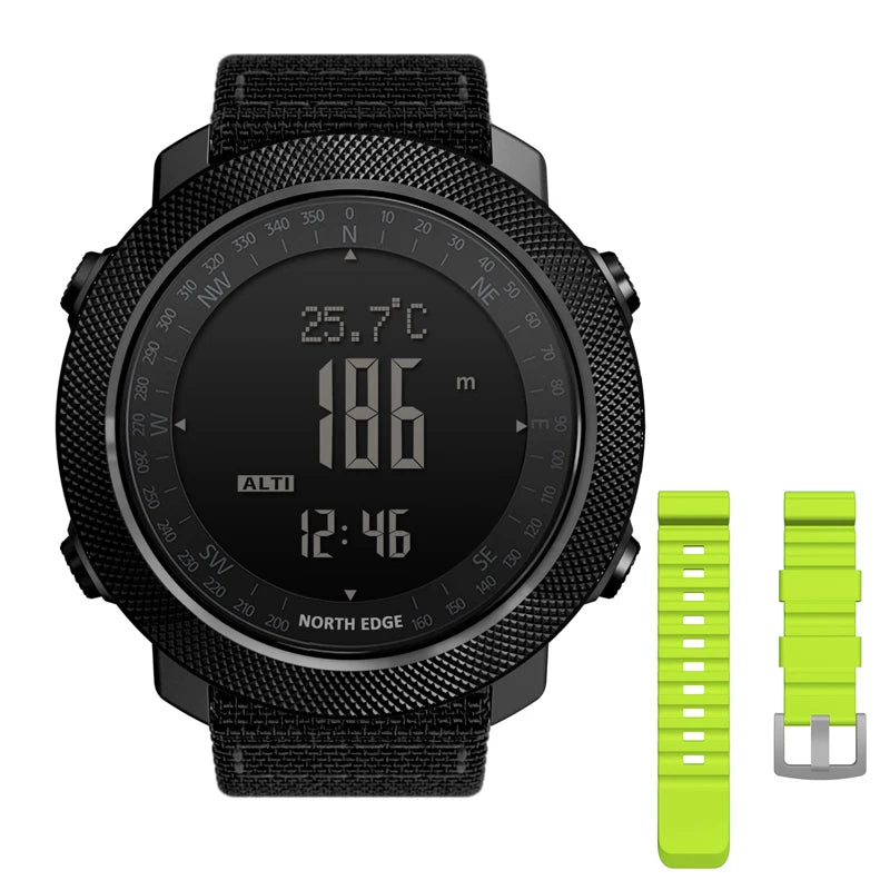 NORTH EDGE Men's sports Digital watch Hours Running Swimming Military Army watches Altimeter Barometer Compass waterproof 50m