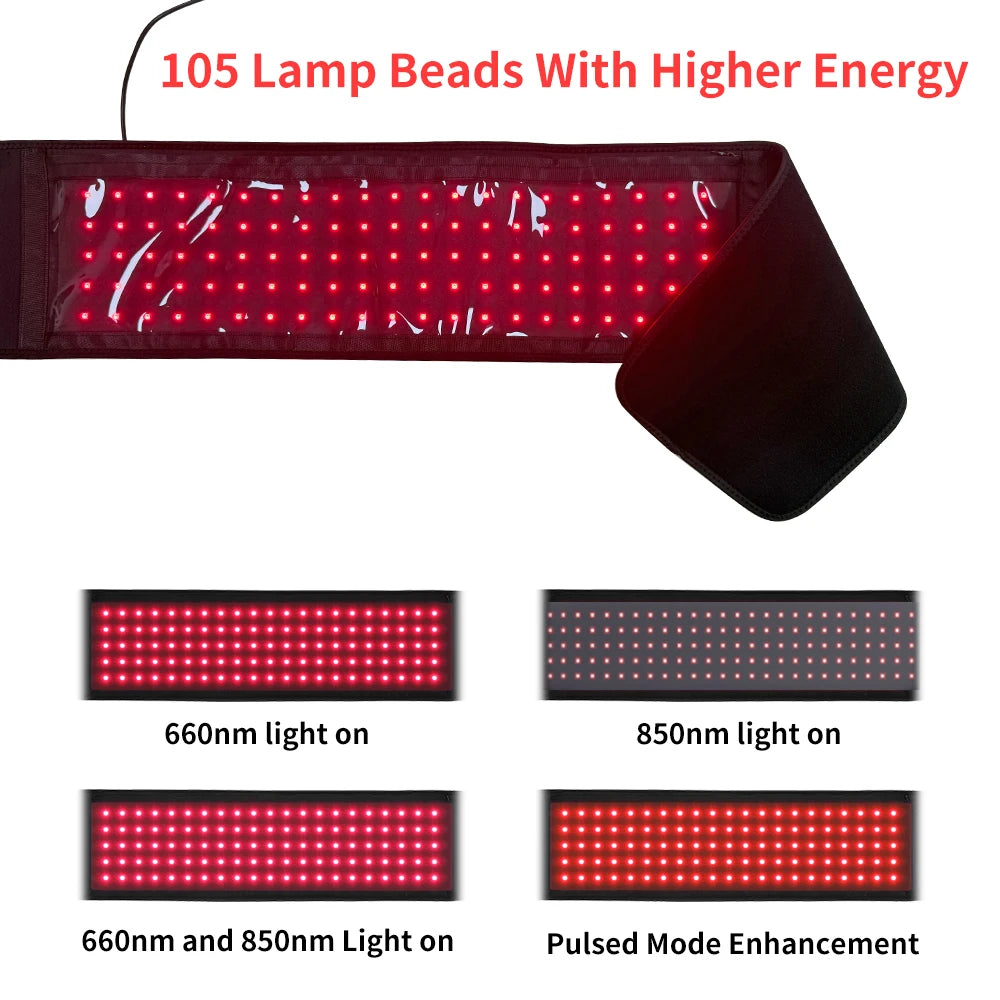 Home Portable Light Therapy Belt 105 LED Auto-Timing Universal Body Fit