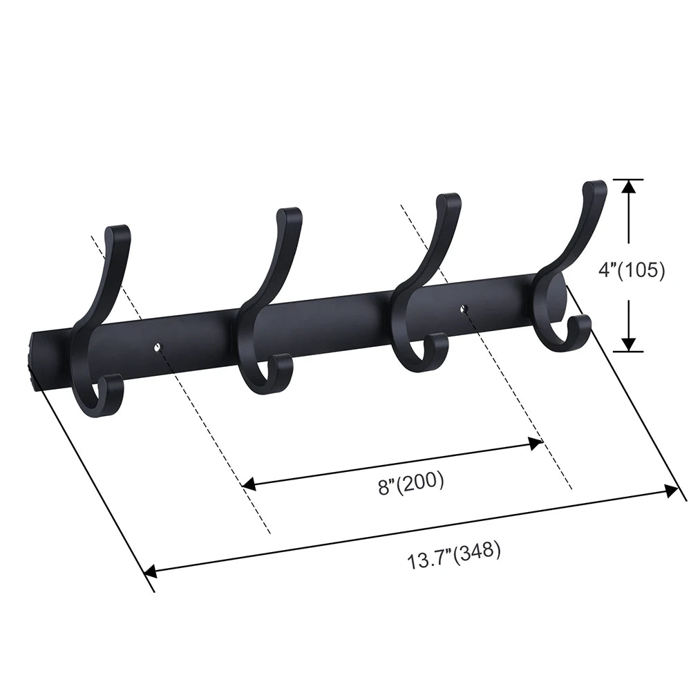 Home Storage Hooks Wall Hooks & Coat Racks Wall Mounted, Metal Black Coat Hanger Wall Mount Towel Hooks for Bathrooms