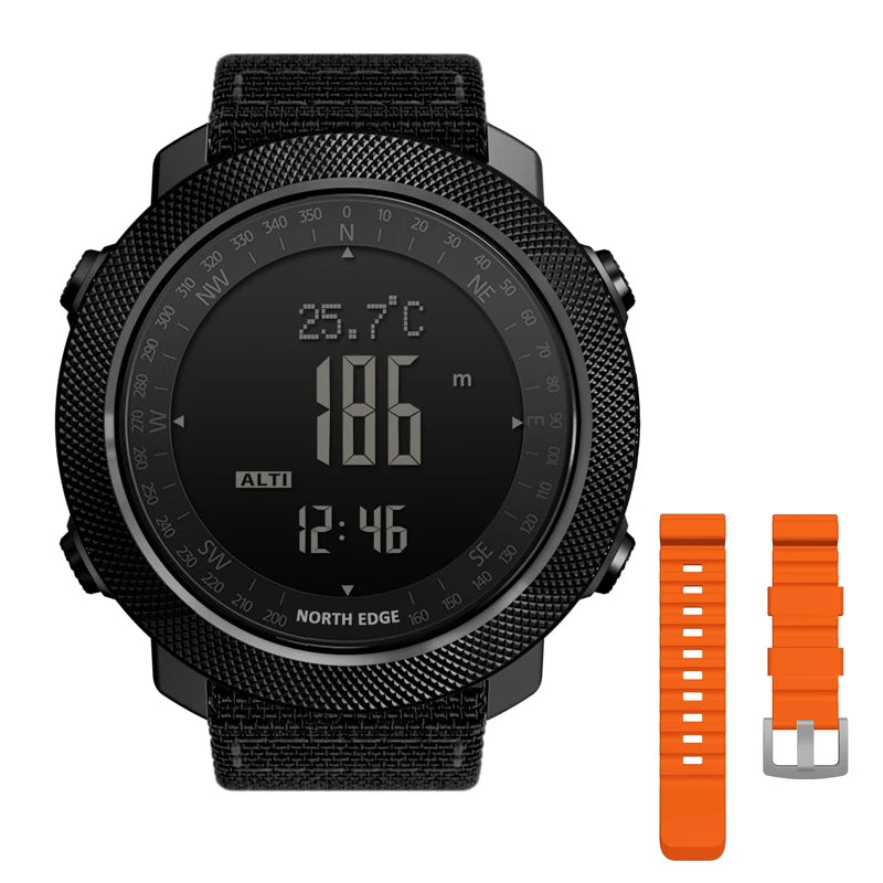 NORTH EDGE Men's sports Digital watch Hours Running Swimming Military Army watches Altimeter Barometer Compass waterproof 50m