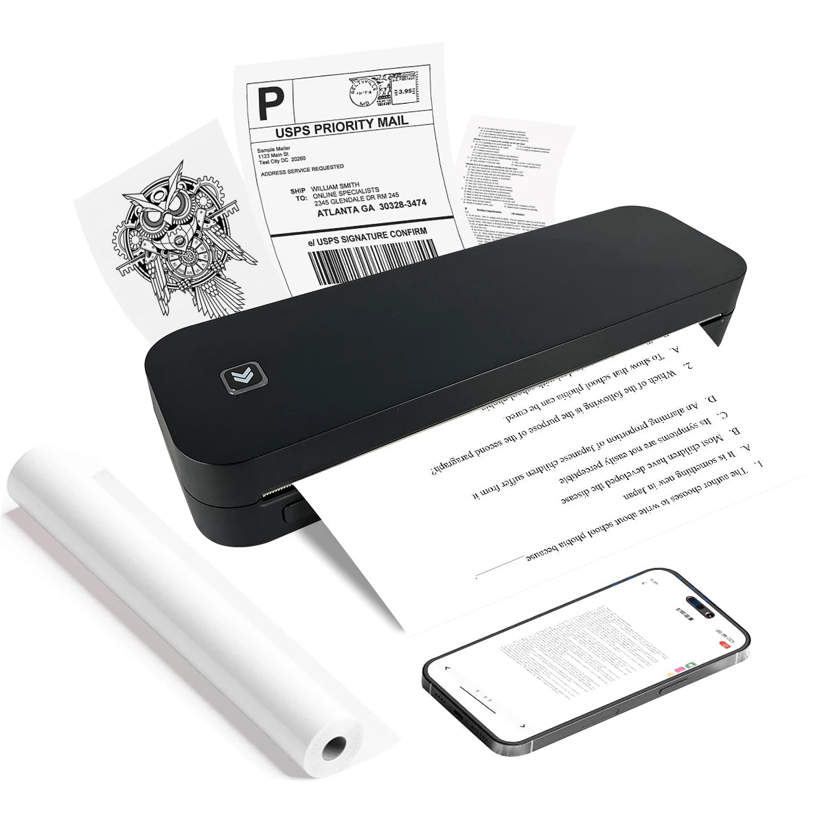 Mini Portable A4 Wireless Photo Printer Works with Mobile Phone No Ink Required Mobile Phone Accessory in Stock