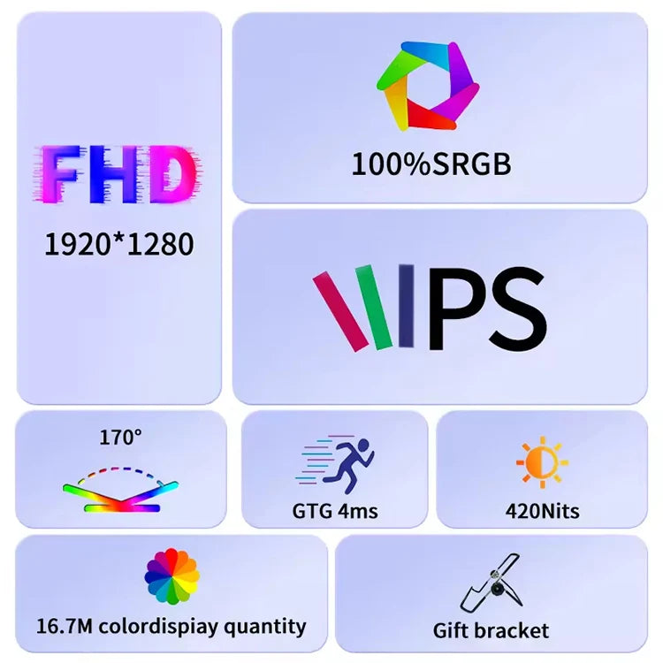 Factory Wholesale 10.5 Inch Portable Monitor 1920x1280 FHD IPS Display HD-MI Type C Screen