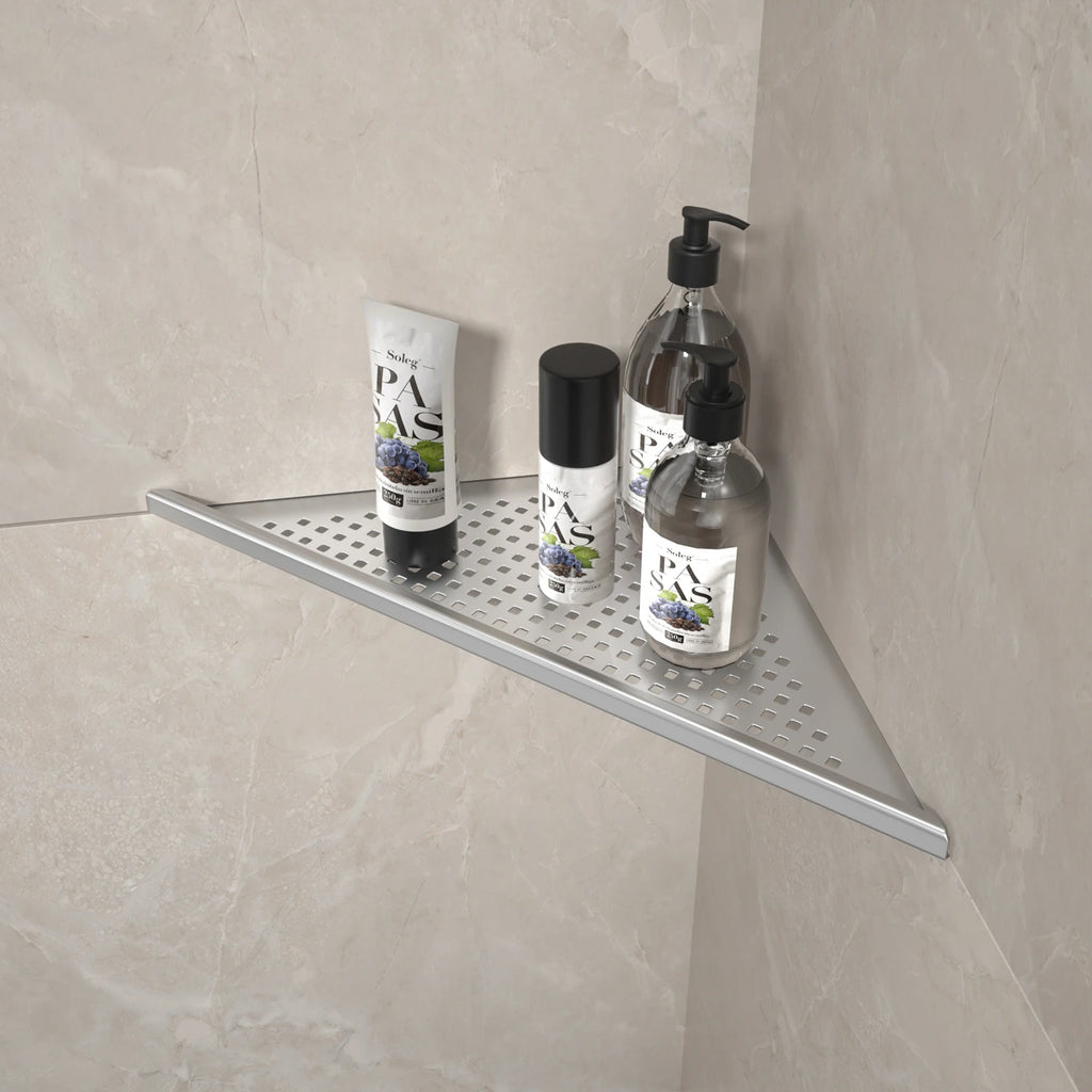NEODRAIN 10 Inch Modern Design Stainless Steel Corner Rack US Stock for Bathroom with Square Cutout