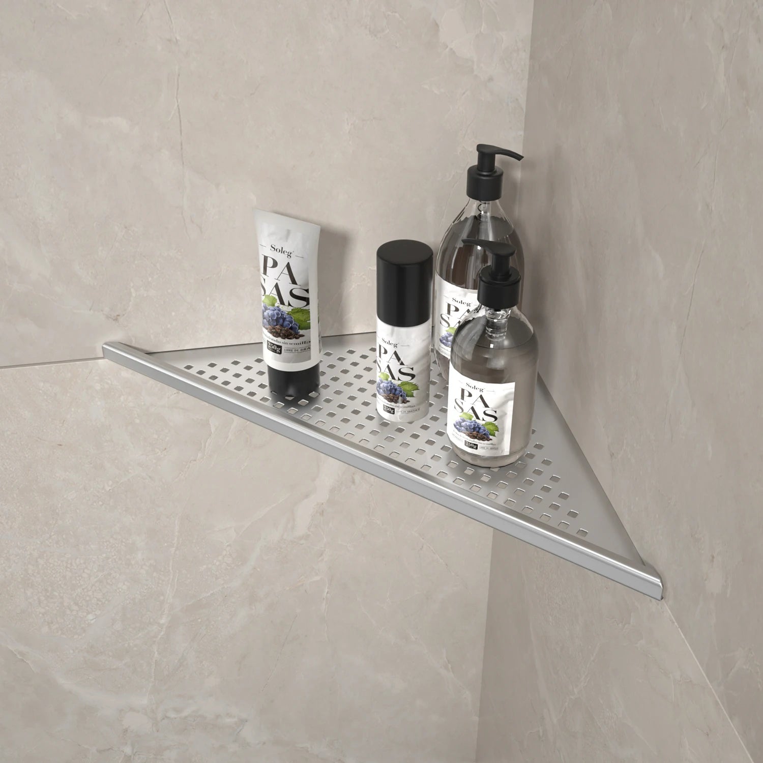 NEODRAIN 10 Inch Modern Design Stainless Steel Corner Rack US Stock for Bathroom with Square Cutout