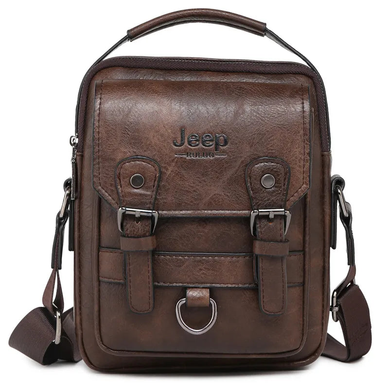 JEEP BULUO Multi-function Business Handbags Men New Men's Shoulder Bag Large Capacity Leather Messenger Bag Crossbody Big Brand