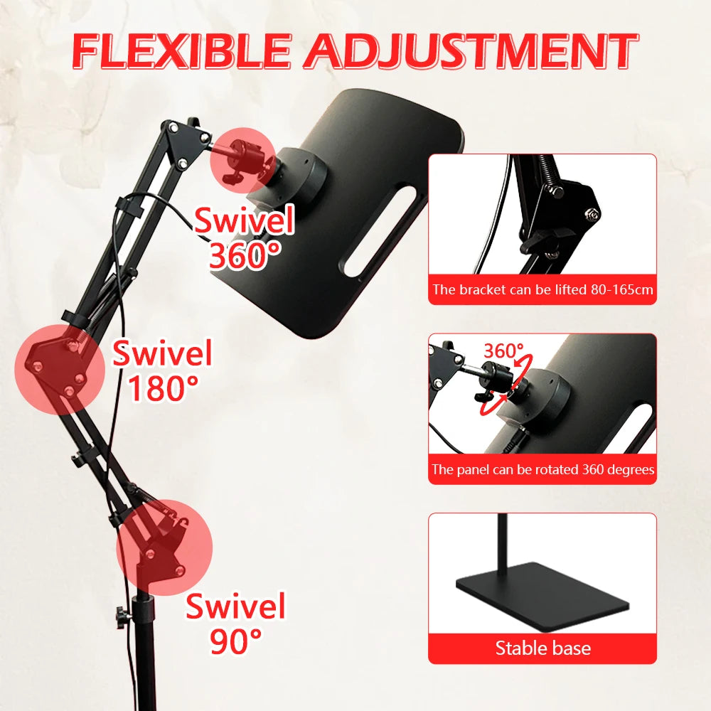 Red Light Therapy Device for Face and Body Infrared Light Lamps with Adjustable Stand 660nm 850nm Near Infrared Light Panel