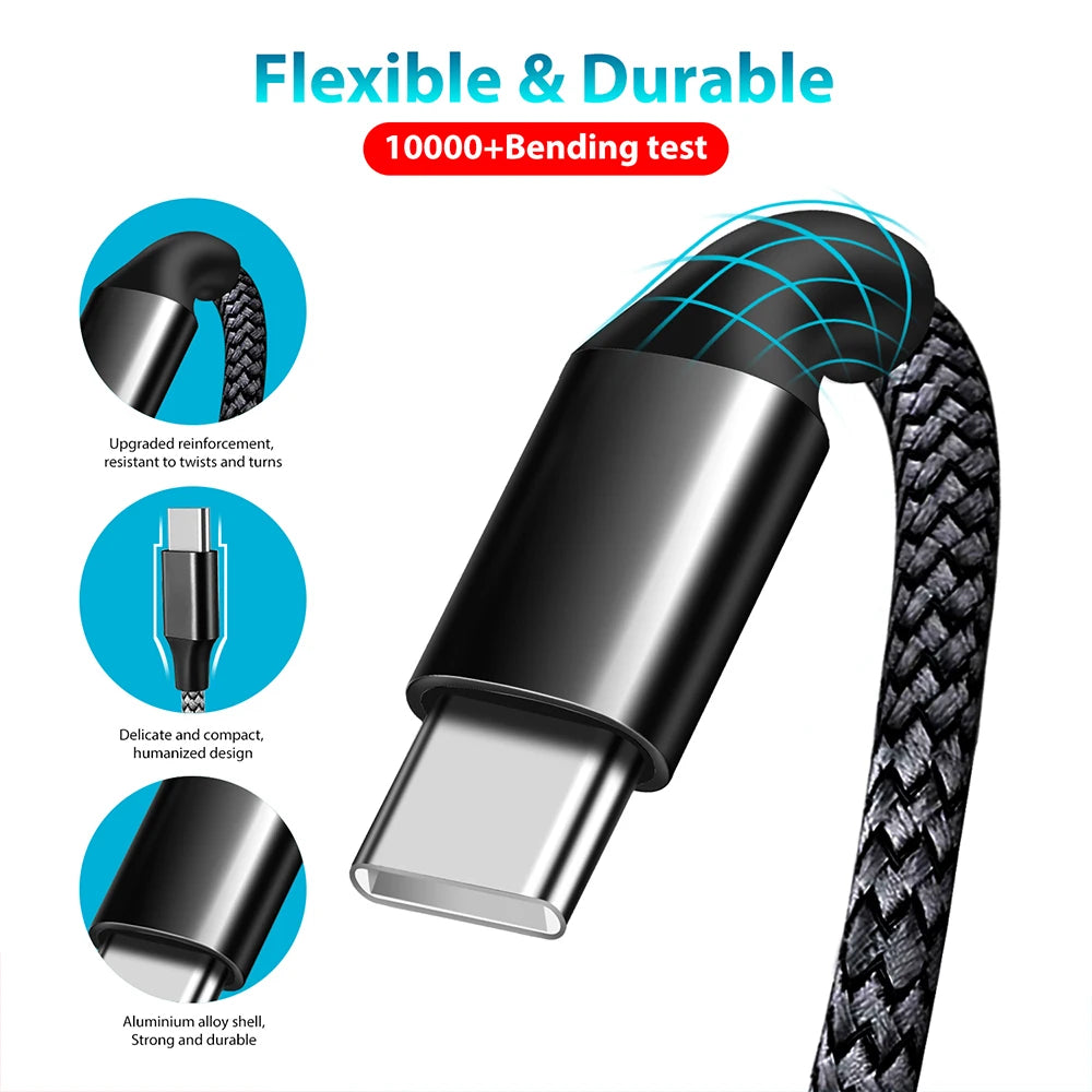 Type-C to Type-C Cable C to C PD 60W 3m 5m 8m 10-meter Extension Cable for iPhone 15 PRO MAX Plus Huawei Samsung Xiaomi OPPO