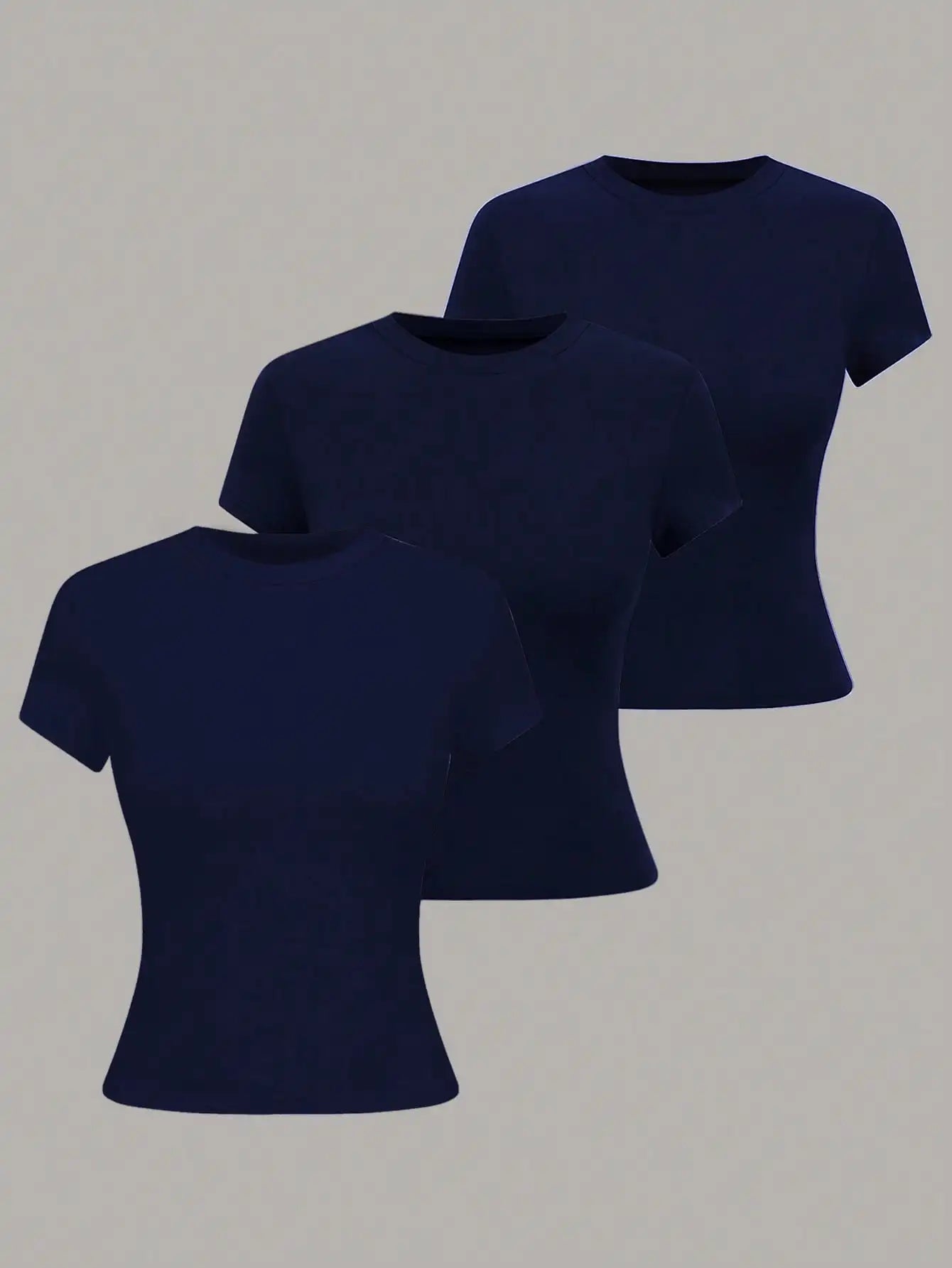 Women's Solid Color Short Sleeve T-Shirt, Minimalist Basic Top for Summer