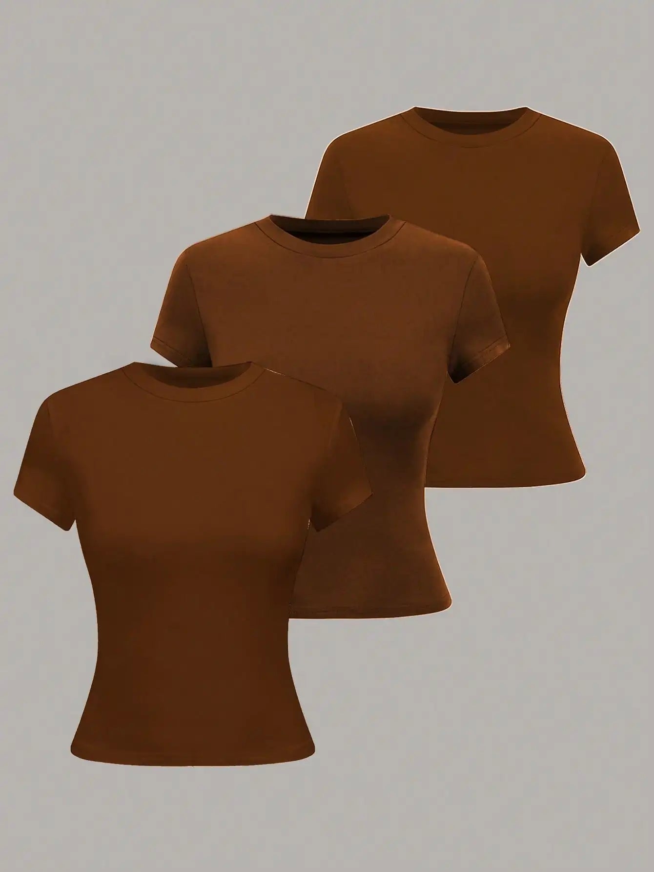 Women's Solid Color Short Sleeve T-Shirt, Minimalist Basic Top for Summer