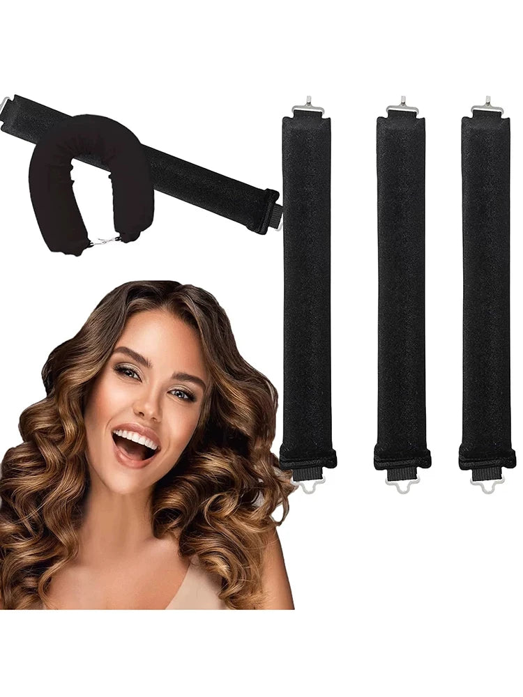 Heatless Hair Curlers Curling Rod Headband No Heat Hair Rollers Lazy Curls with Hook Sleeping Soft Flexi Rod Hair Styling Tools