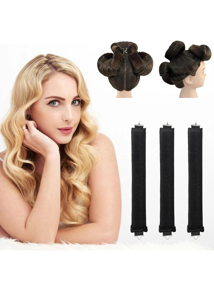 Heatless Hair Curlers Curling Rod Headband No Heat Hair Rollers Lazy Curls with Hook Sleeping Soft Flexi Rod Hair Styling Tools