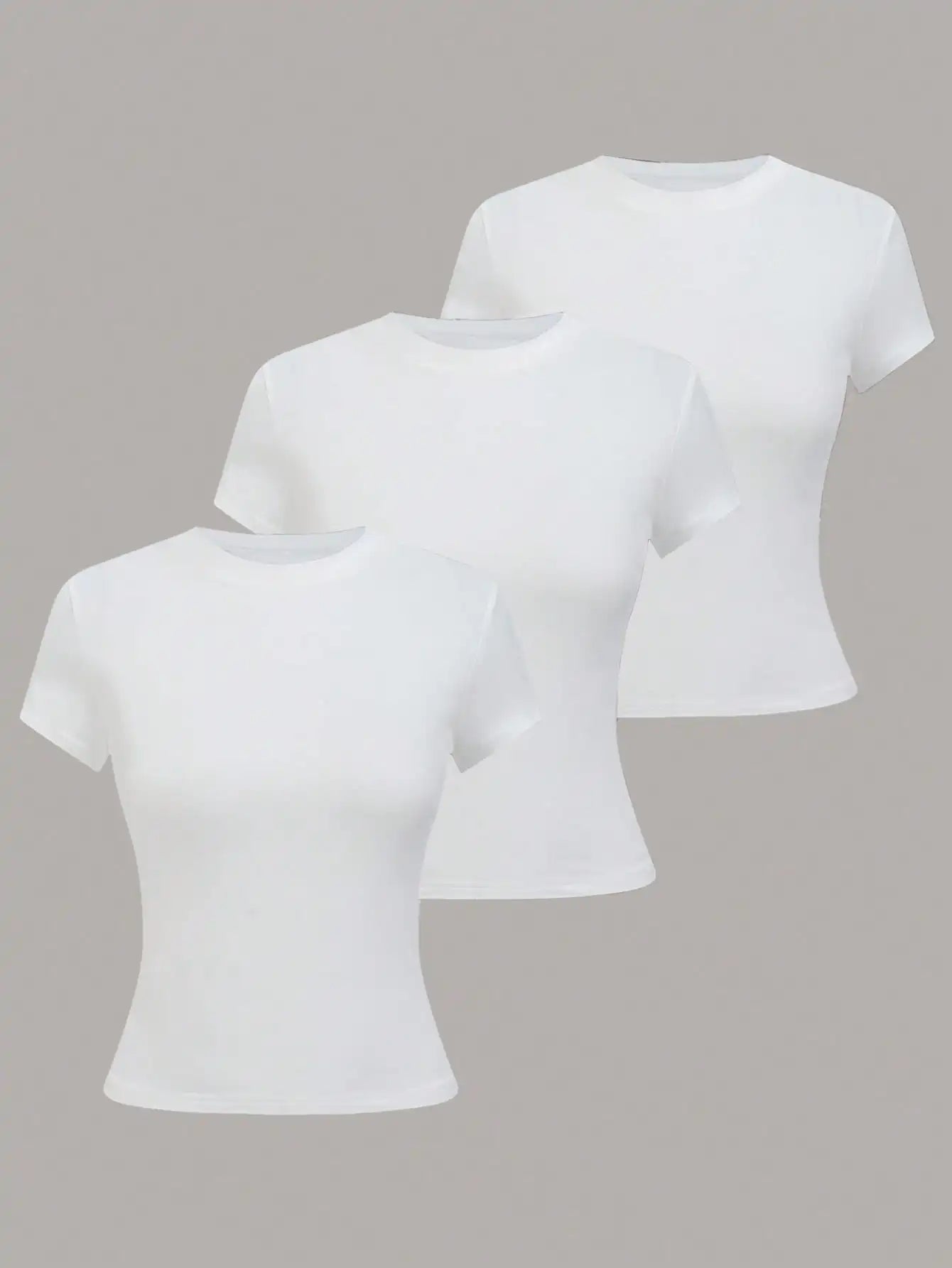 Women's Solid Color Short Sleeve T-Shirt, Minimalist Basic Top for Summer