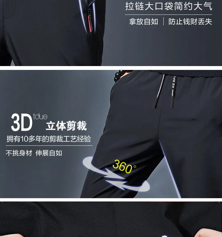 Men's Casual Business Stretch Slim Fit Elastic Waist Jogger Pants Korean Classic Blue Black Gray Male Brand Trousers