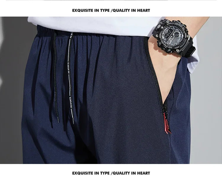 Men's Casual Business Stretch Slim Fit Elastic Waist Jogger Pants Korean Classic Blue Black Gray Male Brand Trousers