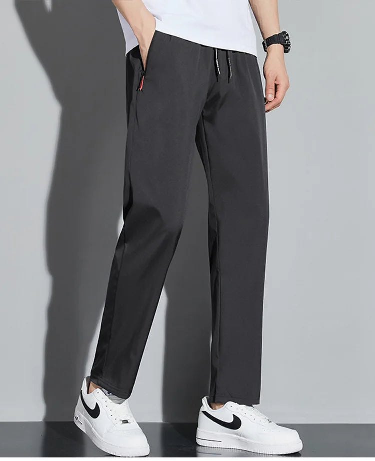 Men's Casual Business Stretch Slim Fit Elastic Waist Jogger Pants Korean Classic Blue Black Gray Male Brand Trousers