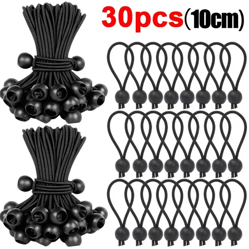 Outdoor Elastic Ball Rope Bungee Cords Portable Tent Fixing Tarpaulin Awning Canopy Heavy Duty Tarp Tie Down for Shelter Cargo