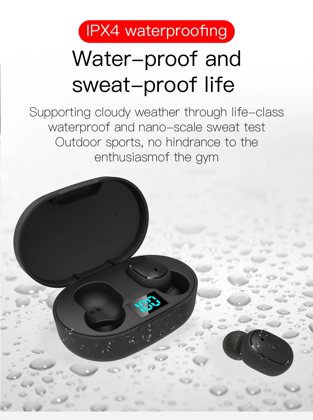 E6s Tws Bluetooth-compatible Earphones Wireless Hands-Free Noise Cancelling Headset