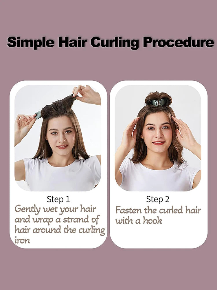 Heatless Hair Curlers Curling Rod Headband No Heat Hair Rollers Lazy Curls with Hook Sleeping Soft Flexi Rod Hair Styling Tools