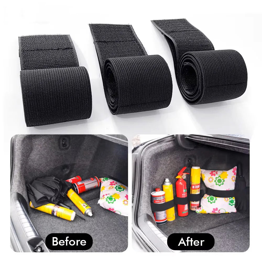 Car Trunk Organizer Black Magic Tapes Car Accessories Fixing Belt Storage Bag Tapes Fixed Auto Interior Storage and Organization