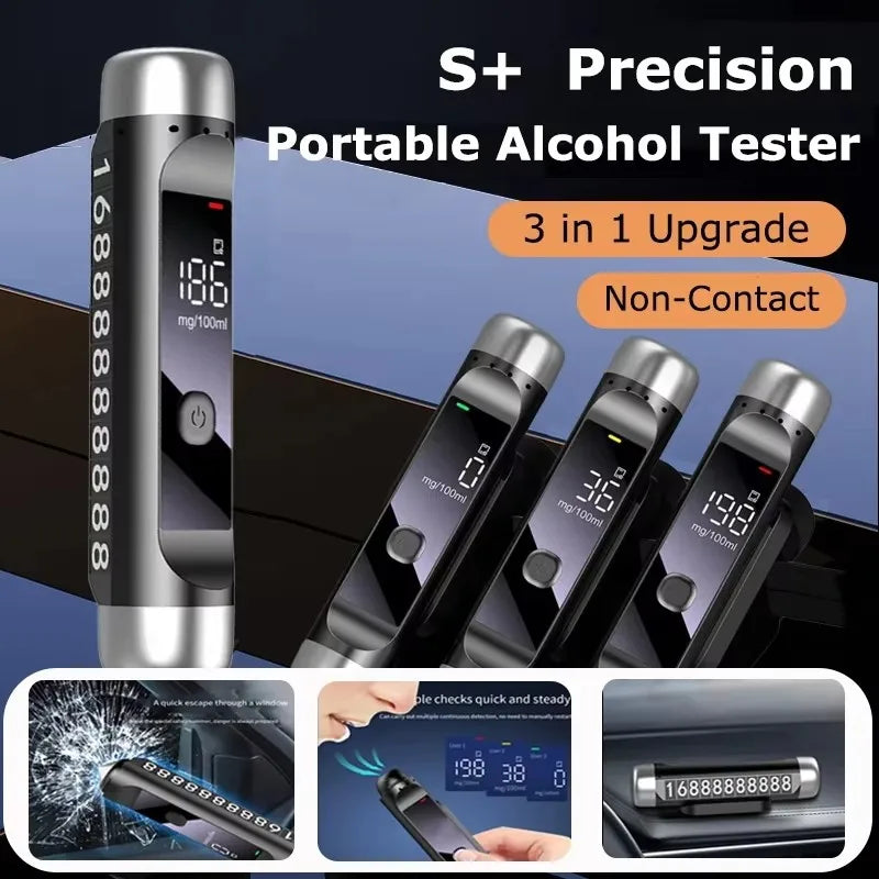 Portable Non-Contact Alcohol Tester with LED Digital Display Alcoholmeter Alcohol Tester Accuracy Breathalyzer Diagnostic Tool